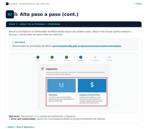Alta paso a paso